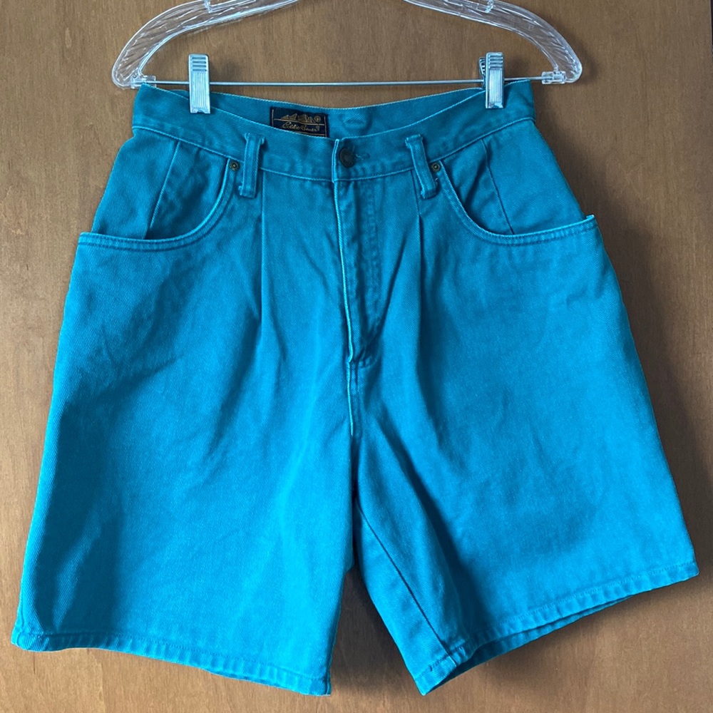Vintage Eddie Bauer green denim shorts